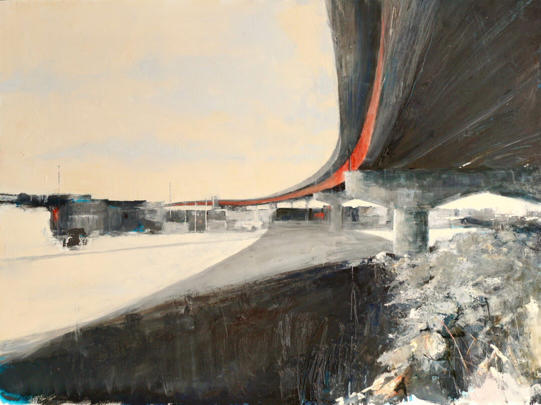 Inductive Reasoning (Casco Bay Bridge). 2025. 18x24. Oil on panel.